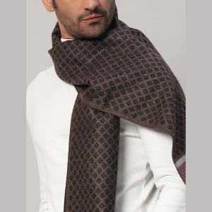 Men's ​Brown Diamond Cashmere Muffler Soft Wool Scarf - Image 6