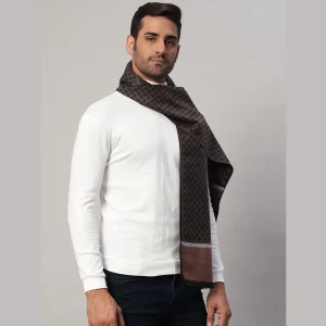 Men's ​Brown Diamond Cashmere Muffler Soft Wool Scarf - Image 5