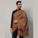 Men's Brown Shawl Winter Wrap Oversized Solid Lohi