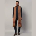 Men's Brown Shawl Winter Wrap Oversized Solid Lohi - Image 3