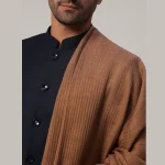 Men's Brown Shawl Winter Wrap Oversized Solid Lohi - Image 6