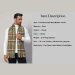 Men's Green Checks Acrylic Wool Muffler / Scarf - Image 8