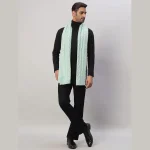 Men's Green Wool Knitted Scarf Winter Warm Neck Wraps - Image 5