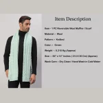 Men's Green Wool Knitted Scarf Winter Warm Neck Wraps - Image 8
