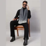 Men's Grey & Blue Ombre Scarf Comfortable Wool Muffler - Image 2