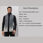 Men's Grey & Blue Ombre Scarf Comfortable Wool Muffler - Image 8