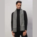 Men's Grey Diamond Wool Muffler Winter Neck Wraps