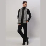 Men's Grey Diamond Wool Muffler Winter Neck Wraps - Image 5
