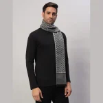 Men's Grey Diamond Wool Muffler Winter Neck Wraps - Image 4