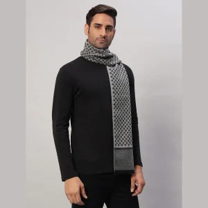 Men's ​Grey Diamond Wool Muffler Winter Neck Wraps - Image 4
