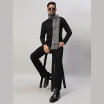 Men's Grey Diamond Wool Muffler Winter Neck Wraps - Image 2