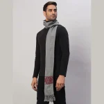 Men's Grey Wool Muffler Neck Wrap Reversible Scarf - Image 3