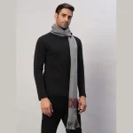Men's Grey Wool Muffler Neck Wrap Reversible Scarf - Image 4
