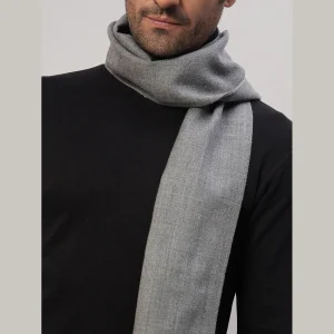 Men's Grey Wool Muffler Neck Wrap Reversible Scarf - Image 6