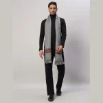 Men's Grey Wool Muffler Neck Wrap Reversible Scarf - Image 5