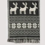 Men's Grey Wool Scarf Reversible Deer Muffler - Image 7