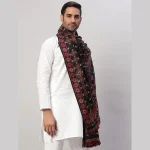Men's Luxurious Black Floral Wrap Shawl Winter Blanket - Image 4