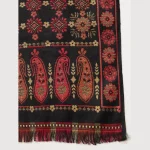 Men's Luxurious Black Floral Wrap Shawl Winter Blanket - Image 7