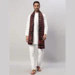 Men's Luxurious Black Floral Wrap Shawl Winter Blanket - Image 5