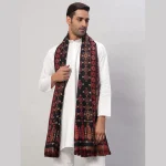 Men's Luxurious Black Floral Wrap Shawl Winter Blanket - Image 3