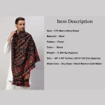 Men's Luxurious Black Floral Wrap Shawl Winter Blanket - Image 8
