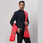 Men's Meditation Wrap Shawl Pink Wool - Image 4