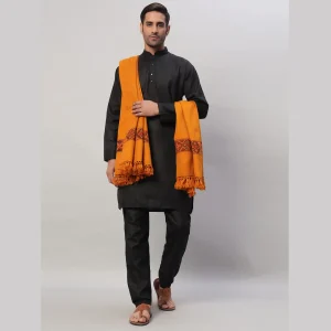 Men's Mustard Yellow Wool Shawl Chritstmas Gift - Image 5