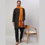 Men's Mustard Yellow Wool Shawl Chritstmas Gift - Image 2