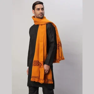 Men's Mustard Yellow Wool Shawl Chritstmas Gift - Image 3