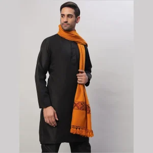 Men's Mustard Yellow Wool Shawl Chritstmas Gift - Image 4