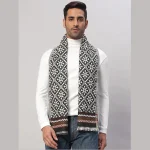 Men's Neck Wraps Grey Fair Isle Reversible Muffler