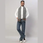Men's Neck Wraps Grey Fair Isle Reversible Muffler - Image 5