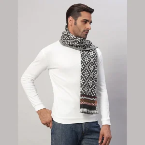 Men's Neck Wraps Grey Fair Isle Reversible Muffler - Image 4