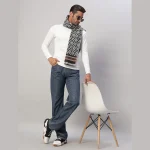 Men's Neck Wraps Grey Fair Isle Reversible Muffler - Image 2