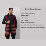 Men's Oversized Blanket Black Cashmere Scarf /Shawl - Image 8