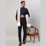 Men's Oversized Cashmere Shawl White Floral - Image 2