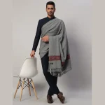 Men's Oversized Grey Soft Wool Shawl - Image 2