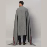 Men's Oversized Grey Soft Wool Shawl - Image 8