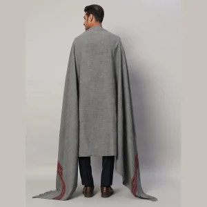 Men's Oversized Grey Soft Wool Shawl - Image 8