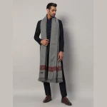 Men's Oversized Grey Soft Wool Shawl - Image 3