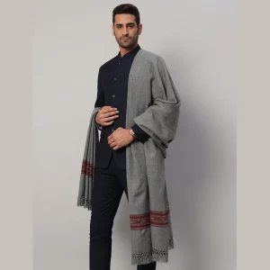 Men's Oversized Grey Soft Wool Shawl - Image 4