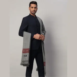 Men's Oversized Grey Soft Wool Shawl - Image 5