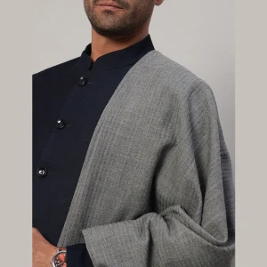 Men's Oversized Grey Soft Wool Shawl - Image 6