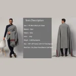 Men's Oversized Grey Soft Wool Shawl - Image 9