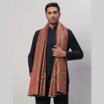 Men's Oversized Wrap Beige & Green Floral Shawl