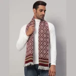 Men's Red Fair Isle Reversible Muffler