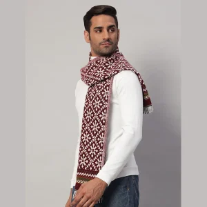 Men's Red Fair Isle Reversible Muffler - Image 3