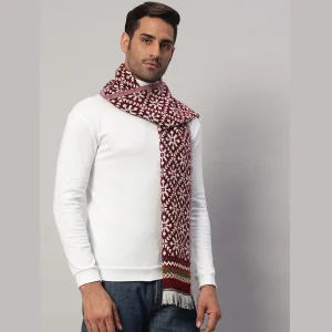 Men's Red Fair Isle Reversible Muffler - Image 4