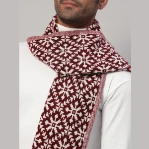 Men's Red Fair Isle Reversible Muffler - Image 6