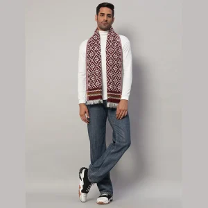 Men's Red Fair Isle Reversible Muffler - Image 5